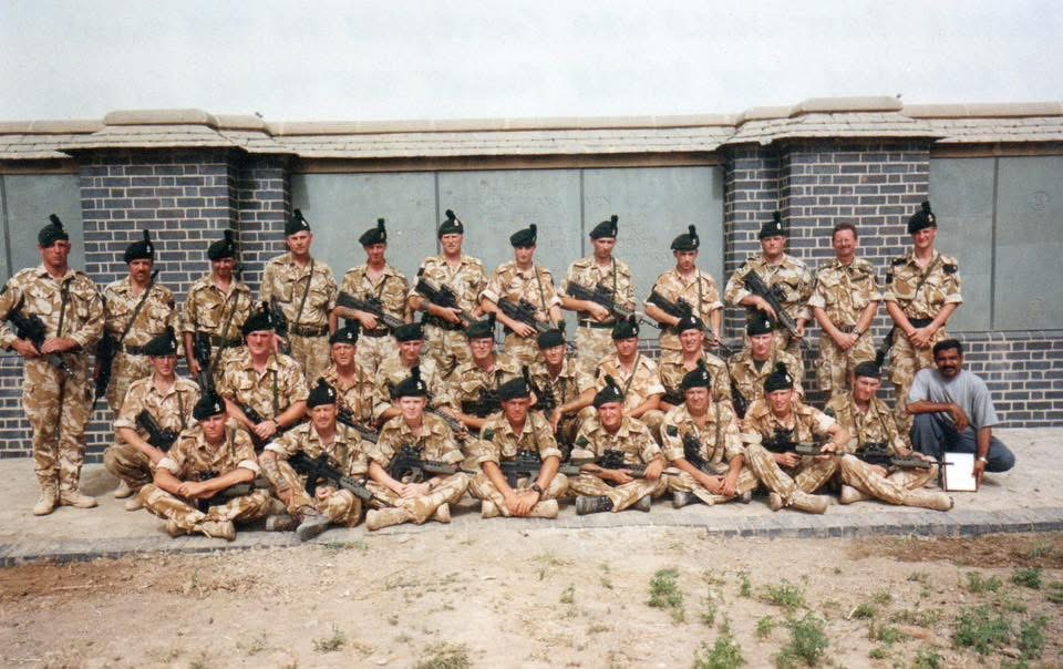British Army personnel at Amara War Cemetery, 2003.