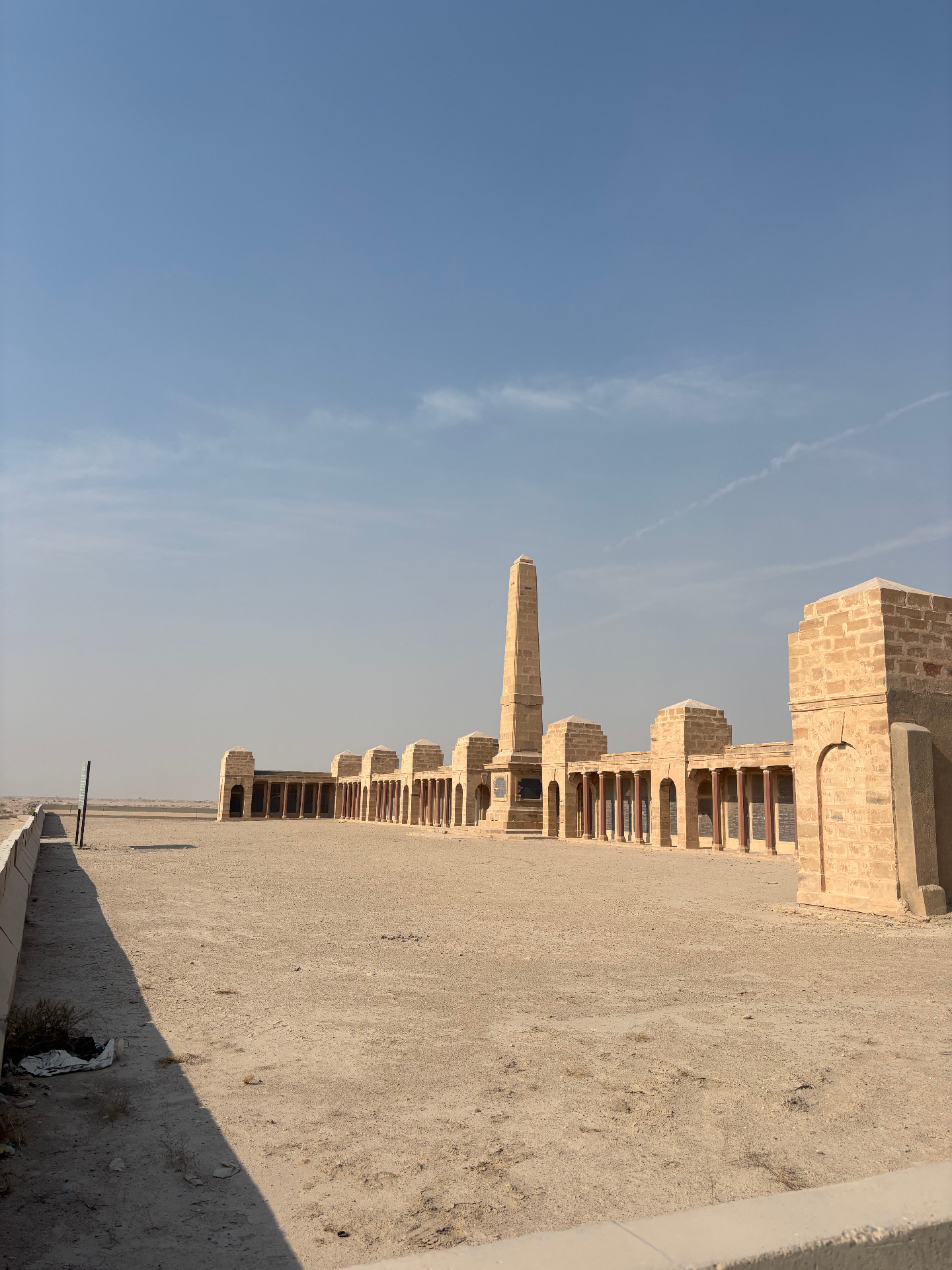 Basra Memorial, July 2026, showing the memorial in remarkably good condition after more than 30 years without maintenance.