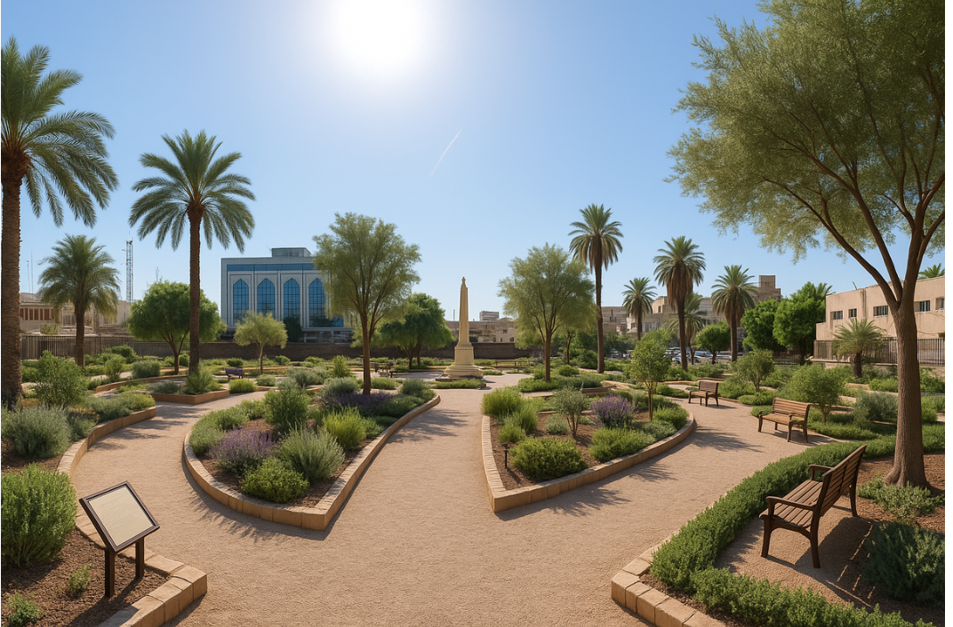 Conceptual vision of Alwiya Indian War Cemetery as a Peace Park with landscaping