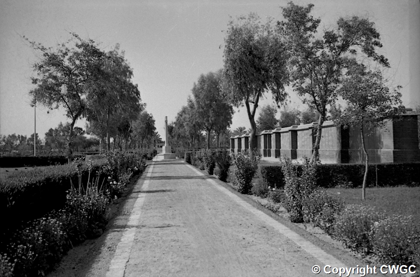 Basra War Cemetery circa 1952 - a beautiful memorial park with trees and landscaped gardens