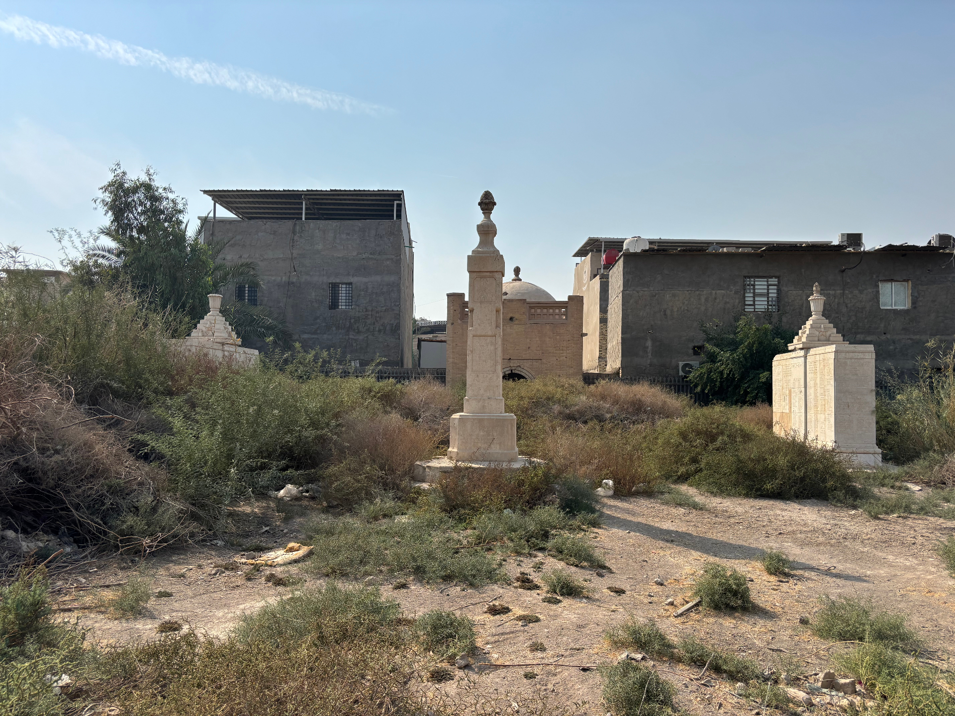 Basra WW2 Cremation Memorial November 8th - overgrown with vegetation