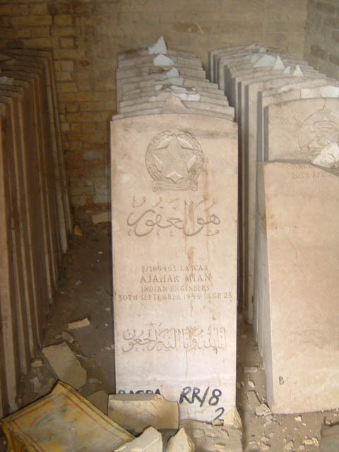 Brand new WW2 Indian Army gravestones that were awaiting installation were stored at the site and removed in the same operation.