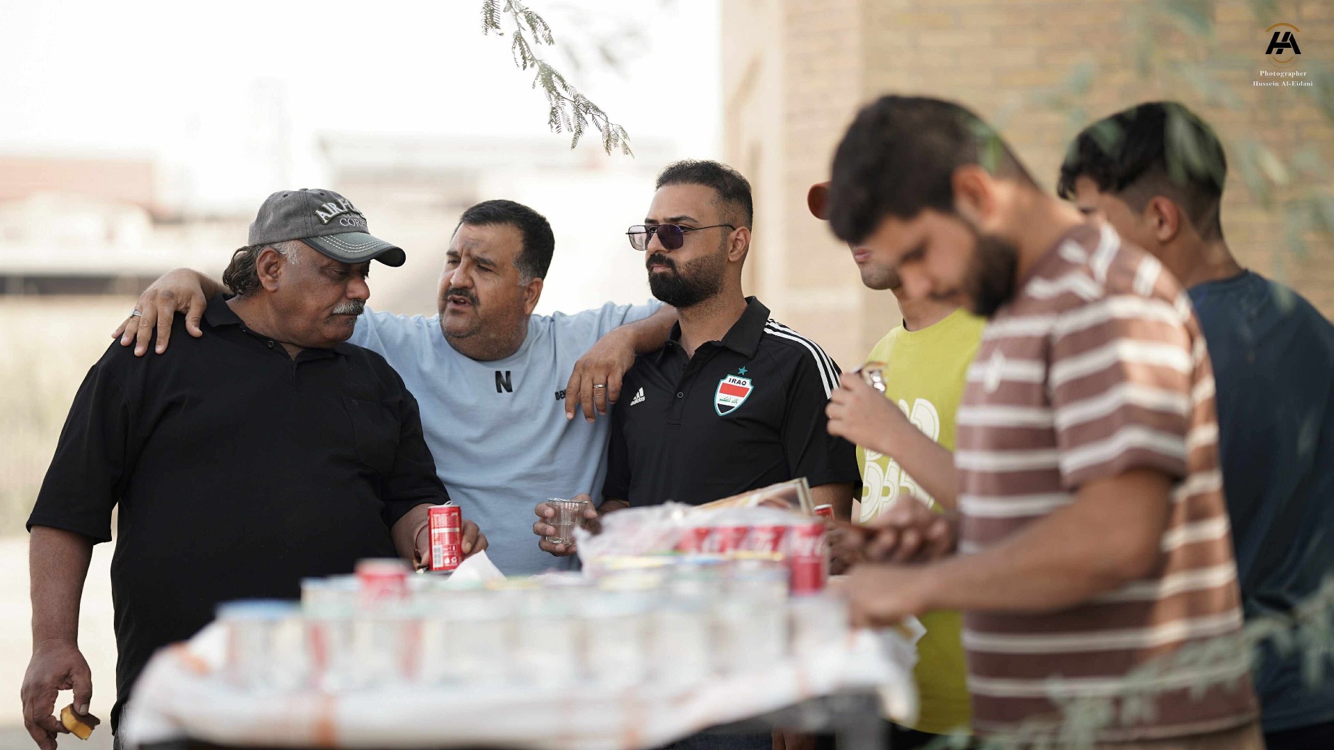 Local community members at the refreshments table