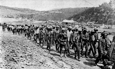 Allied troops being led away by Turkish captors at Kut, 1916