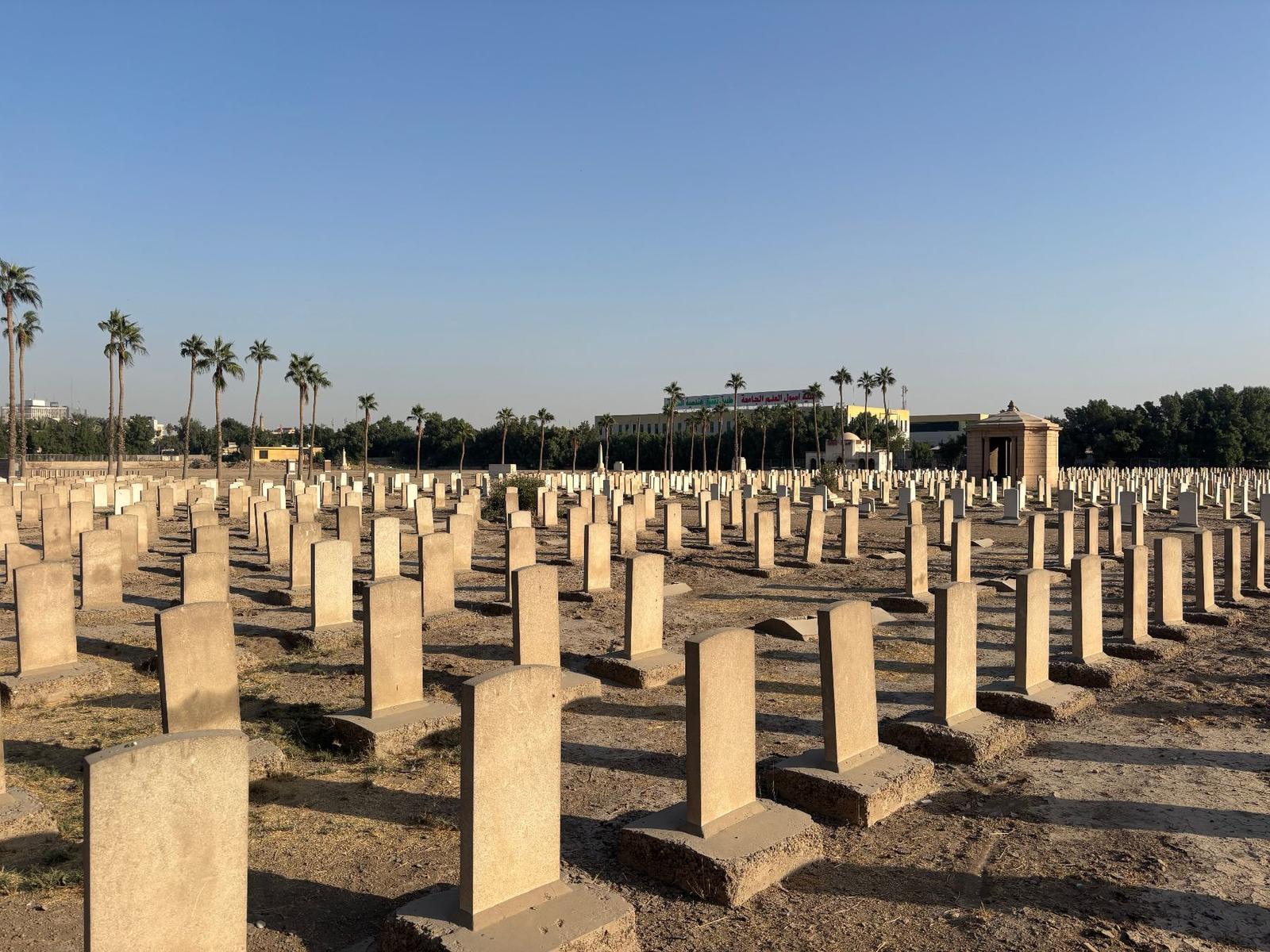 Graves with Maude's tomb in the background.